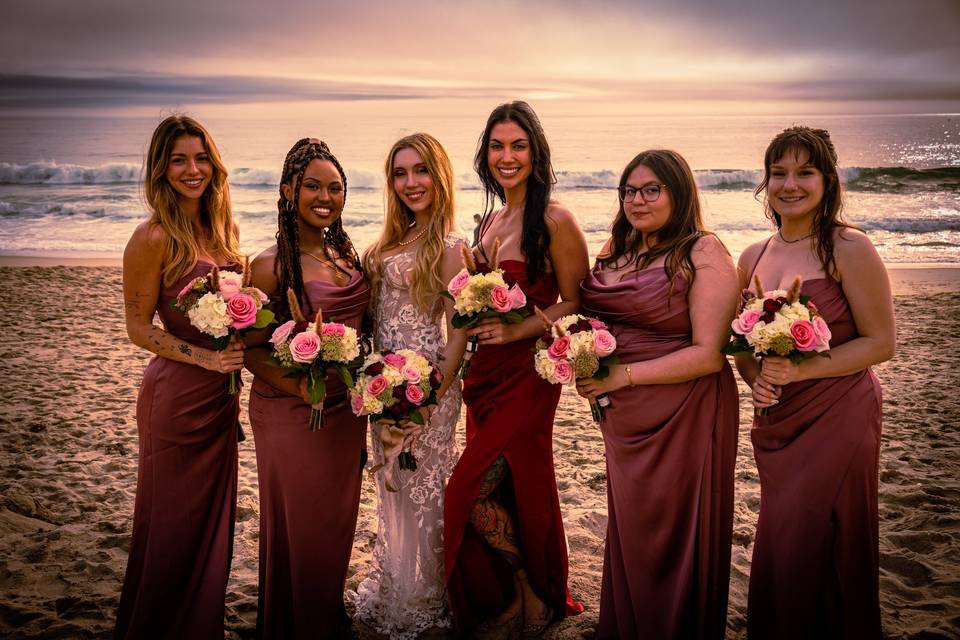 Bride and her maids