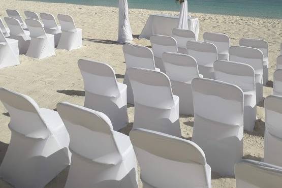 Ceremony setup on the beach