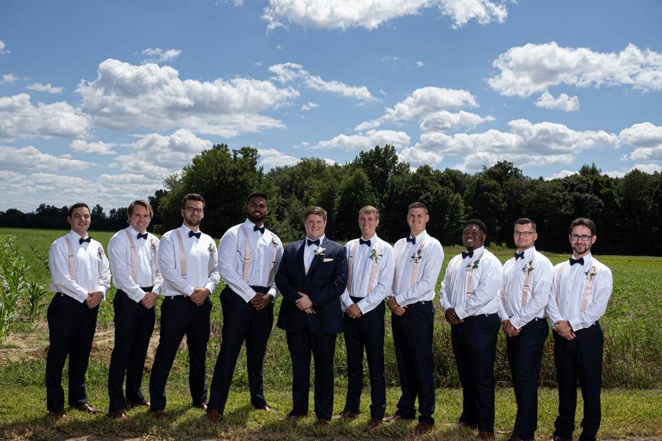 Wedding party under the Ohio sky