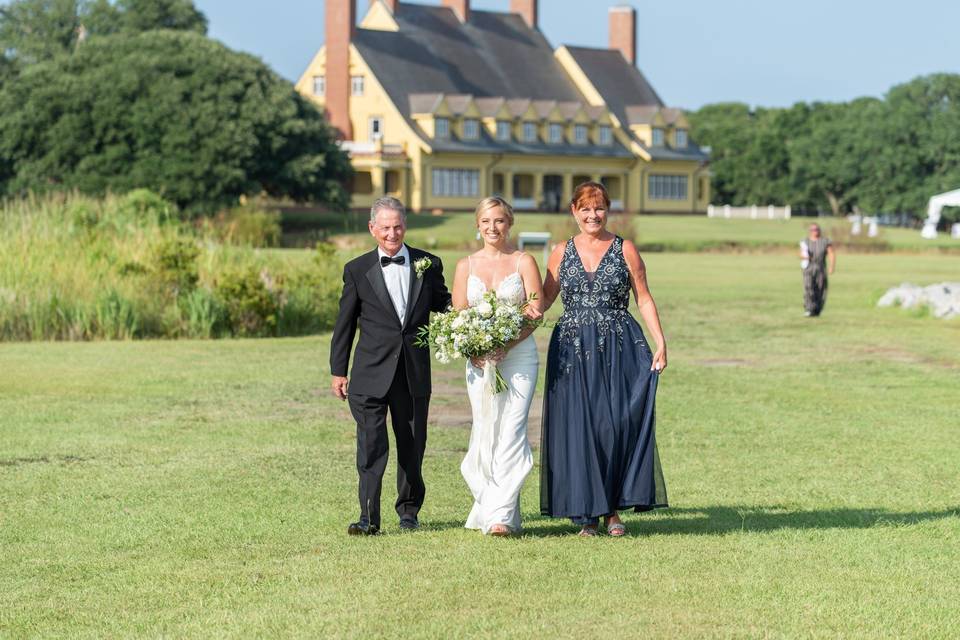 Parents escorting the bride