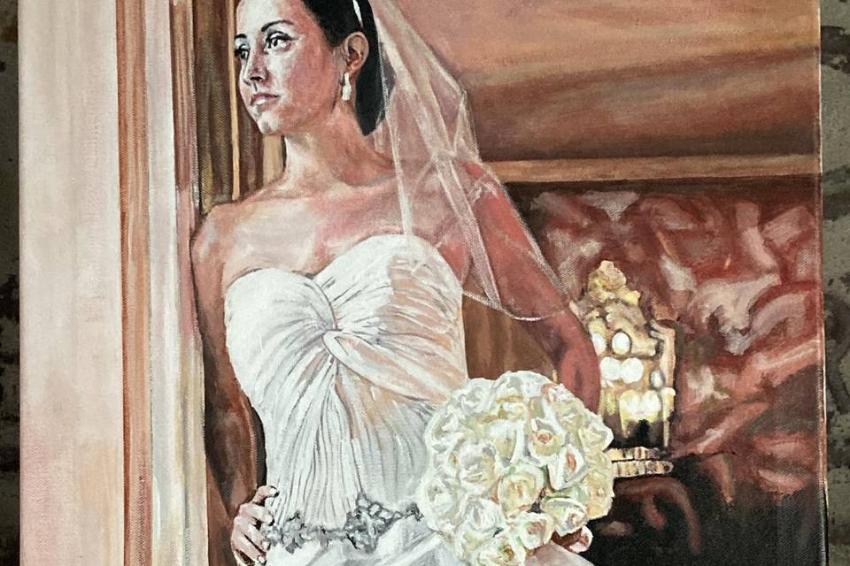 Live painting of the bride