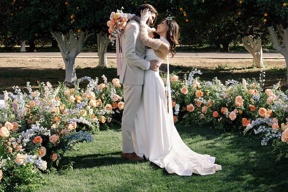 Wedding Couple with florals