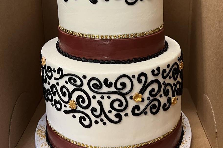 Nut-free tiered wedding cake