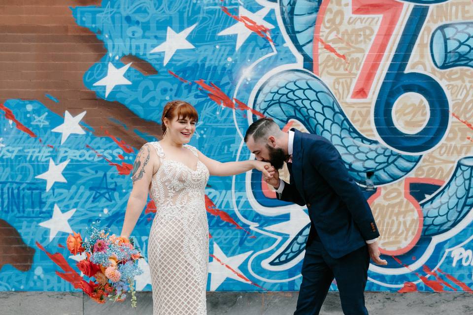 Kissing the bride's hand