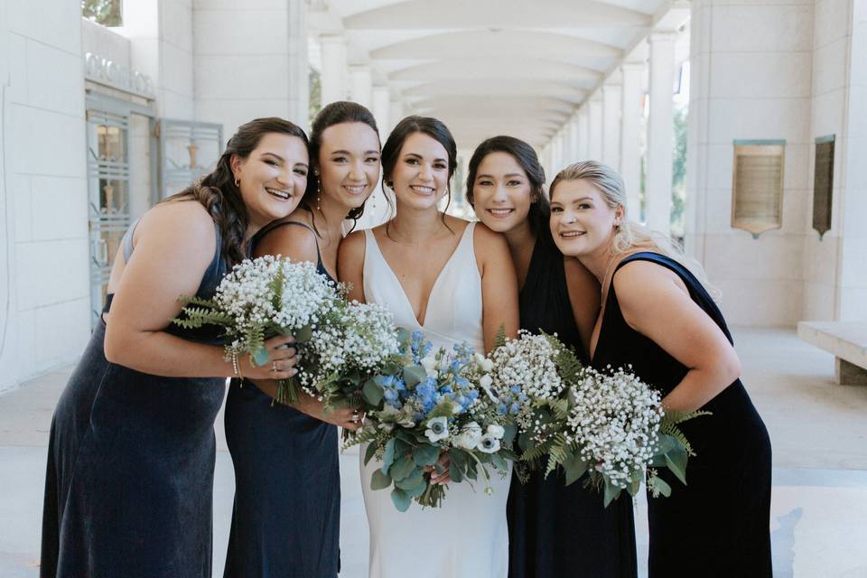 Blue and White Bouquets
