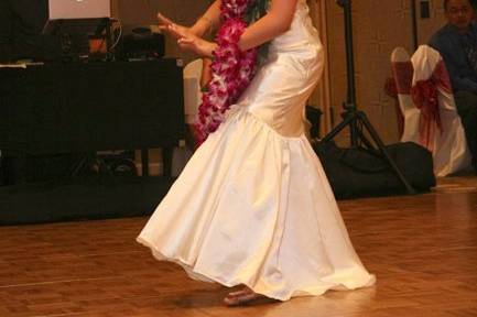 The bride dancing