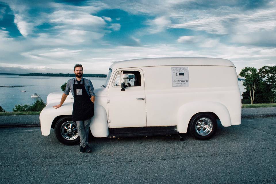 Barista and the coffee car