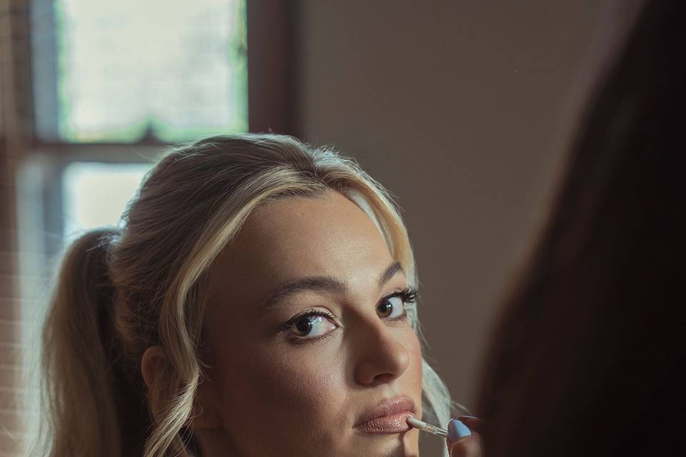 Bride getting ready