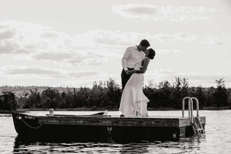 Kissing on the dock
