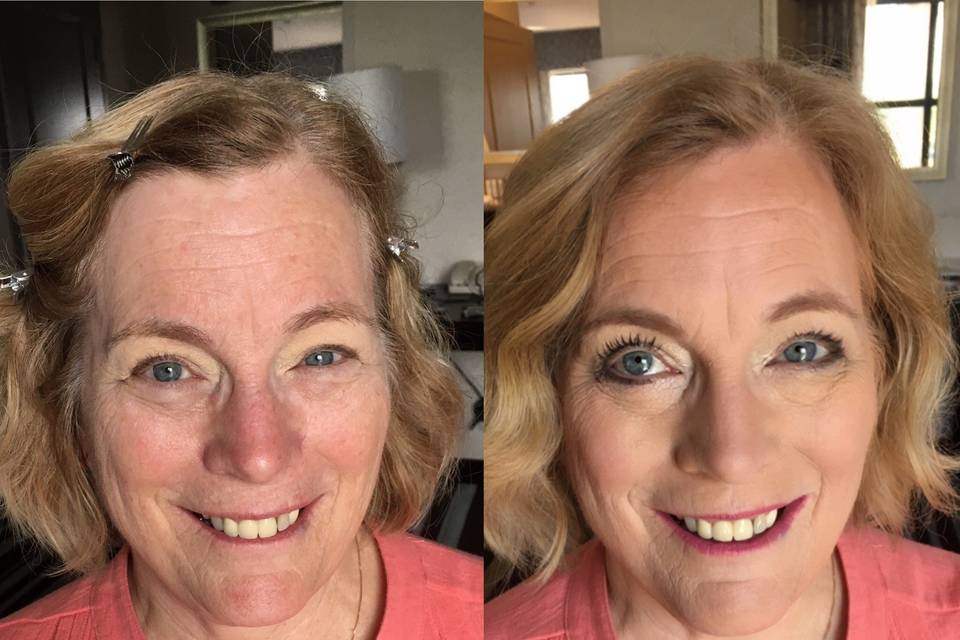 Mother of the Groom before and after - Makeup by Pink Chique Artist Assistant, Gina