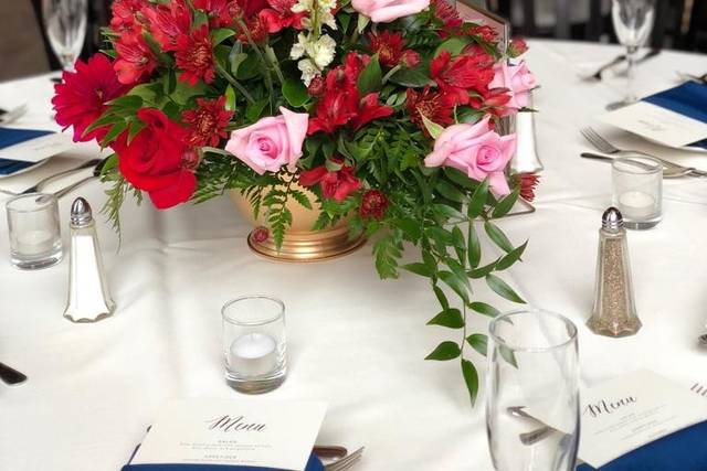 Red and green florals