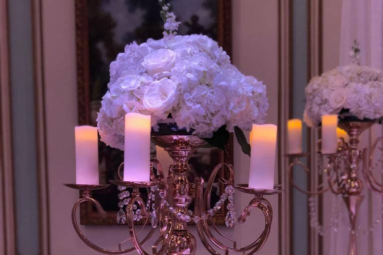 Column floral candelabra