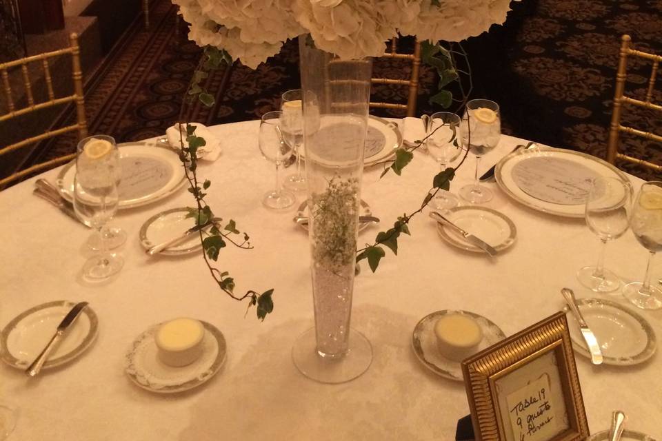 Tall centerpiece with candles