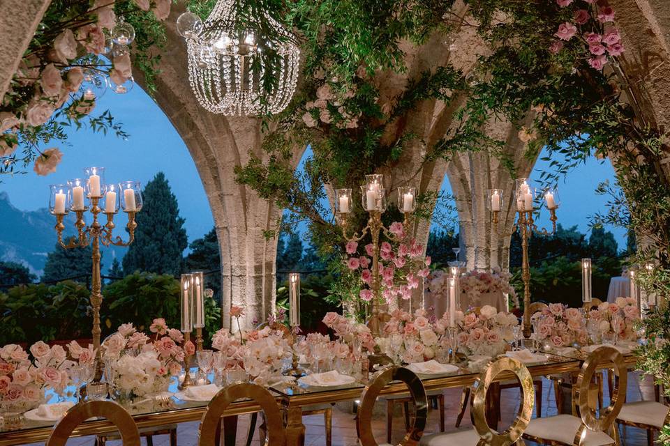 Villa cimbrone wedding dinner