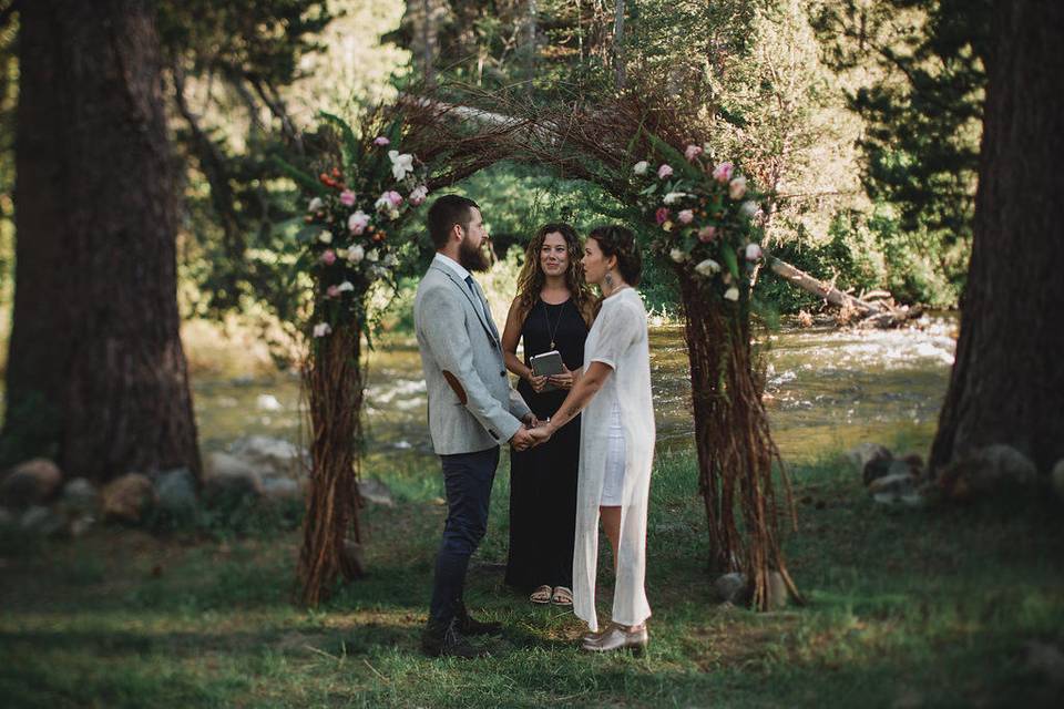 The bride and groom