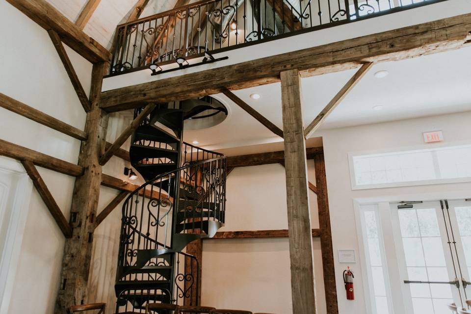 Spiral staircase into loft