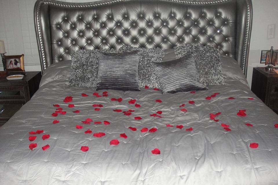 The romantic master bedroom.