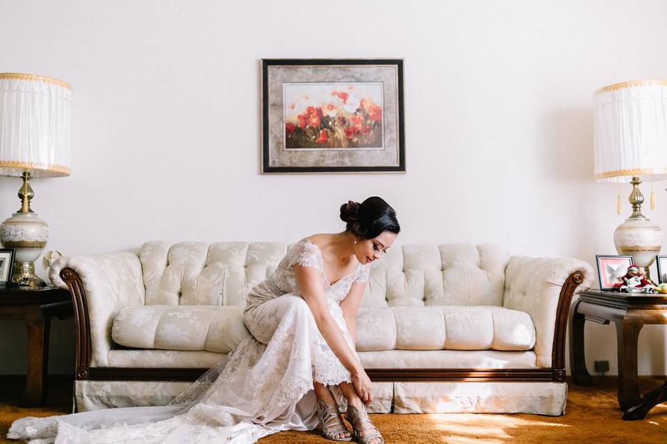 Bride getting ready