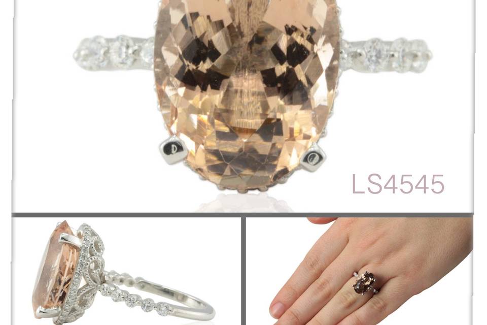 Enjoy our new elegant oval morganite engagement ring! LS4545
See full details here:
https://www.lauriesarahdesigns.com/product/oval-morganite-engagement-ring-solitaire-platinum-filigree/