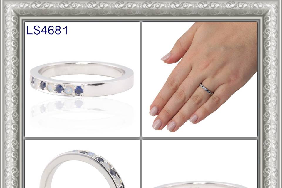 This is a beautiful white gold ring with alternating blue sapphires and opals. This'll turn heads anywhere!
Buy here:
https://www.lauriesarahdesigns.com/product/blue-sapphire-ring-alternating-pave-set-opals-14k-gold/