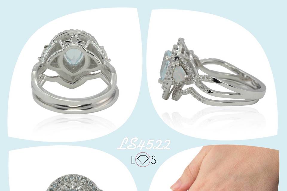 This gorgeous aquamarine engagement ring is sure to turn all heads in the room, even your own!
See full details here:
https://www.lauriesarahdesigns.com/product/aquamarine-engagement-ring-double-halo-contoured-band/