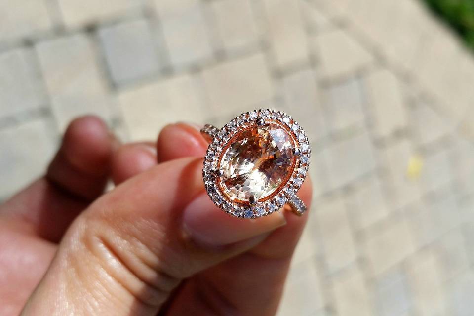 Look at this gorgeous, one-of-a-kind sapphire we found for one of our brides!
See full details here:
https://www.lauriesarahdesigns.com/product/peach-sapphire-engagement-ring-peach-sapphire-ring/