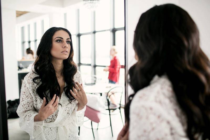 Reflection of the bride