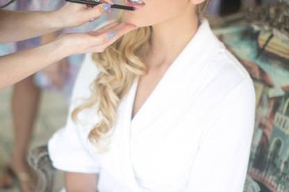 Bride in the styling station