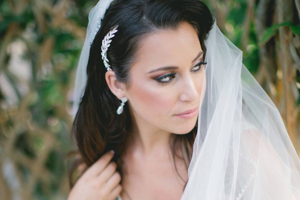 Bride in the styling station