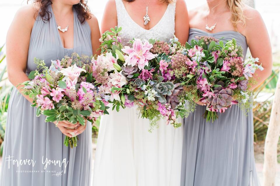 The bride with her bridesmaids