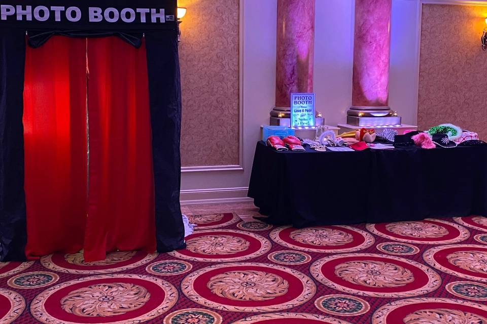 Tented booth with props
