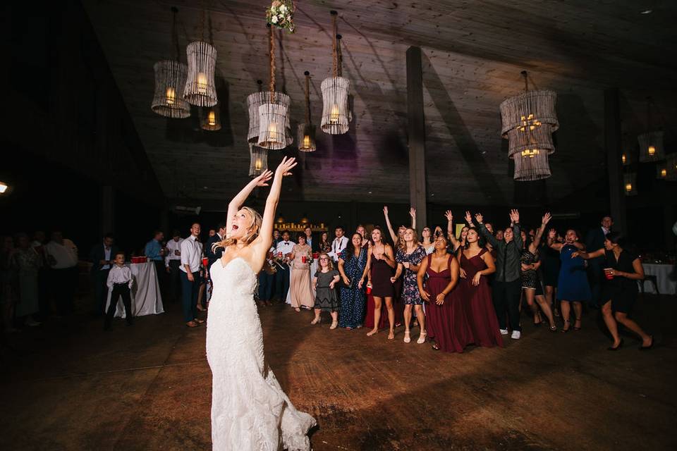 Garter toss excitement