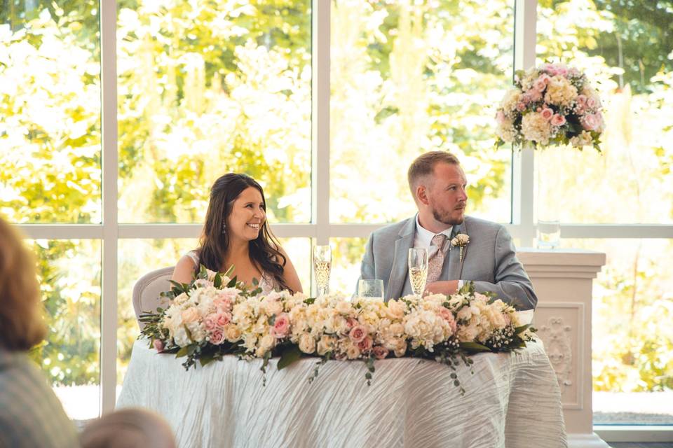 Couple listening to a toast