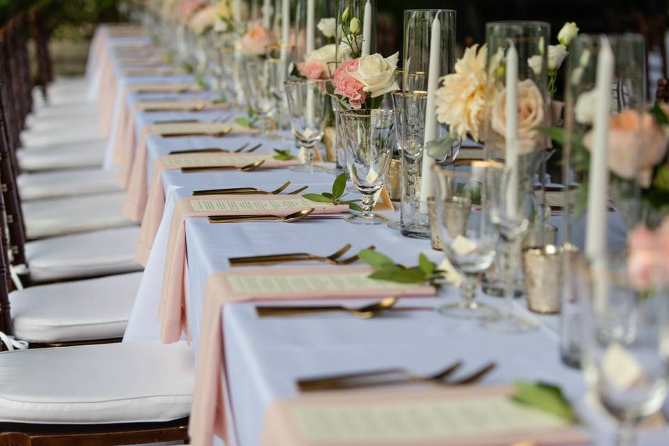 Long decorated table