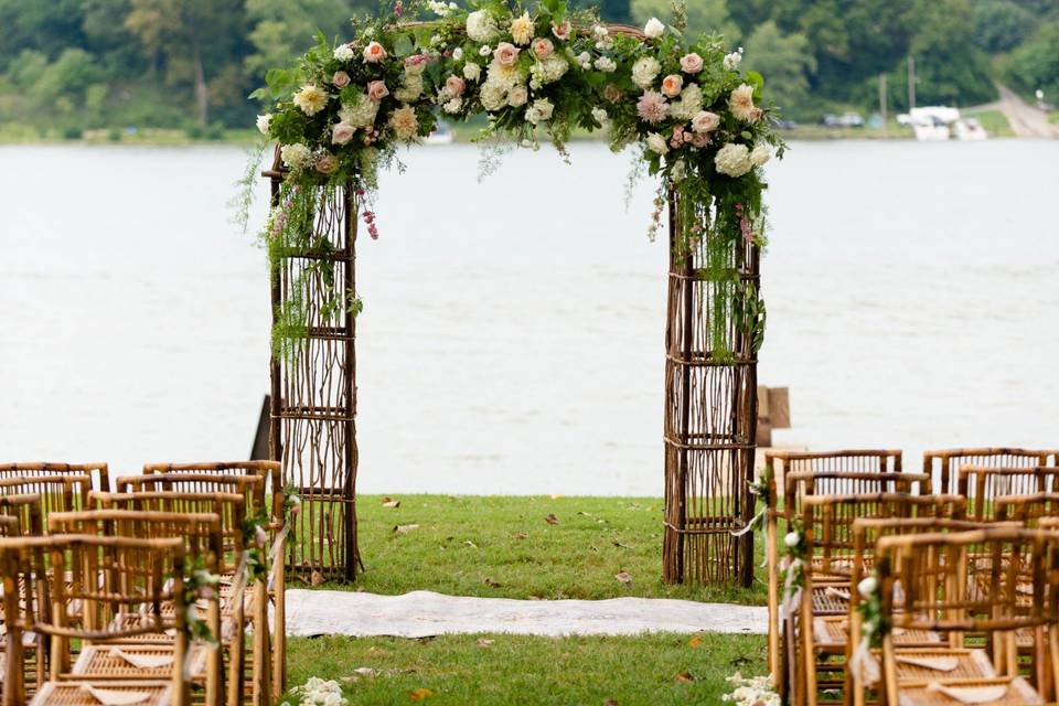 Altar decor for outdoor ceremony