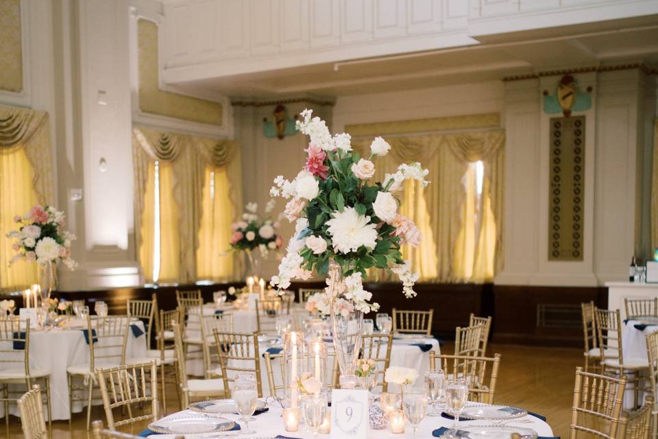 Tables with flowers
