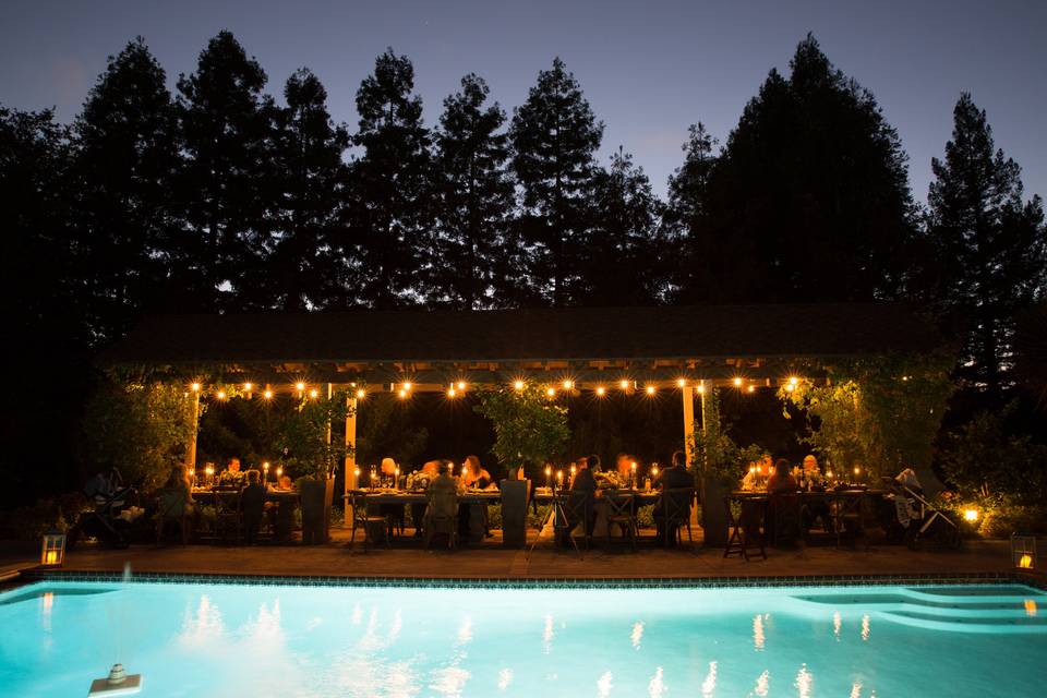 Intimate backyard wedding.