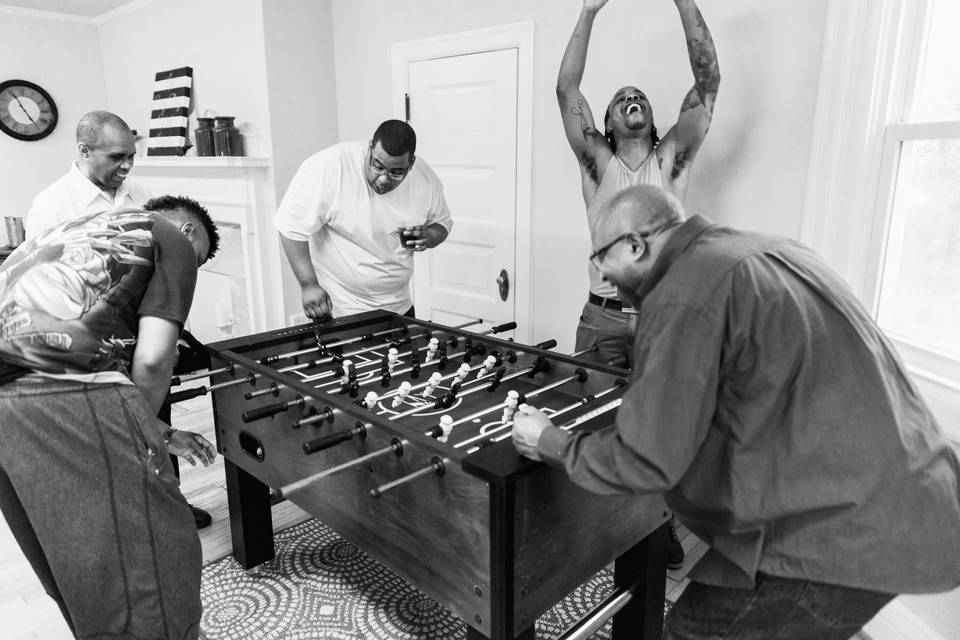 Foosball in Groom's Room