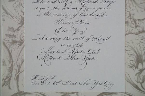 Hand drawn Wedding Invitation reproduced by invitation seller