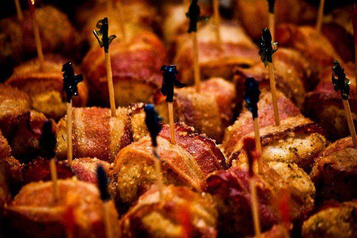 Scallops wrapped in bacon