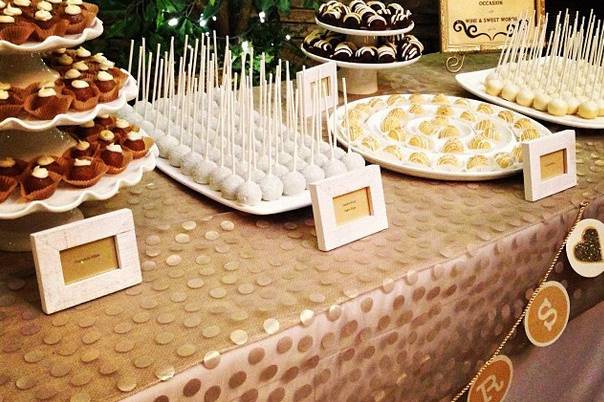 Gold and White dessert buffet at North Ranch Country Club