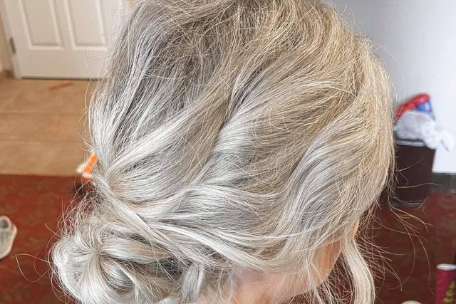 Simple low bun updo