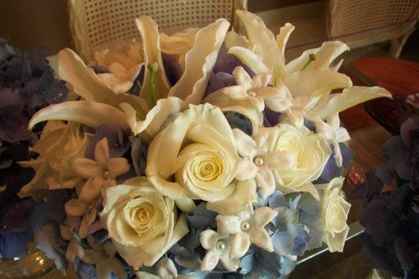 White and Blue Bouquet