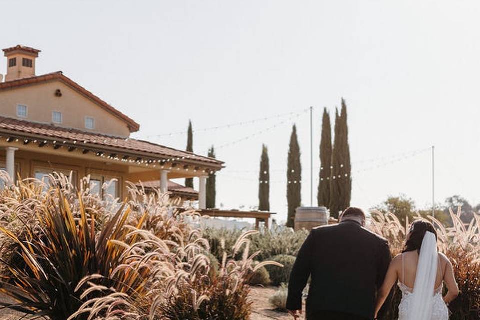 Walking to the reception area