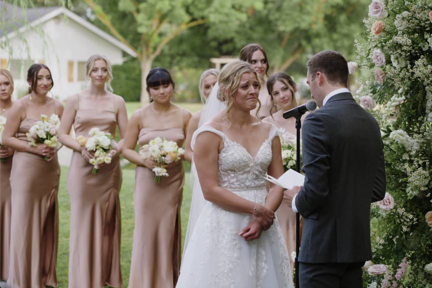 Outdoor wedding ceremony by wi