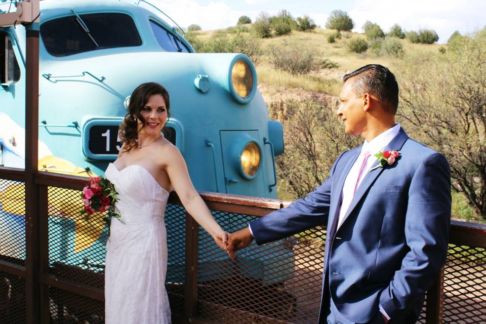 Beautiful bride and handsome groom