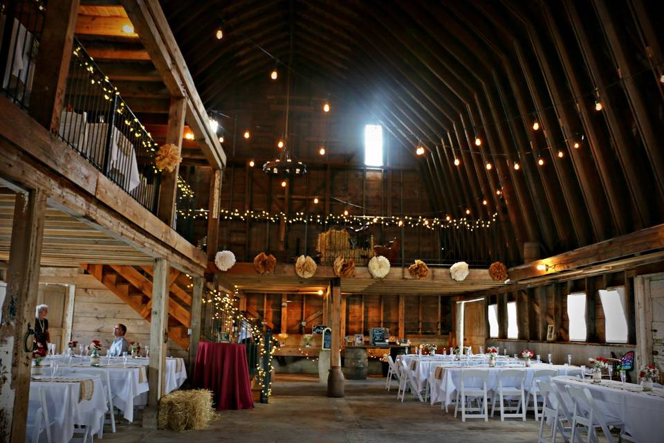 Inside barn