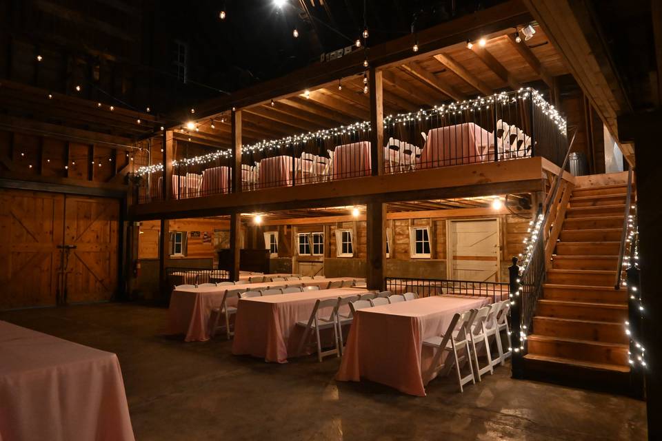 Inside barn