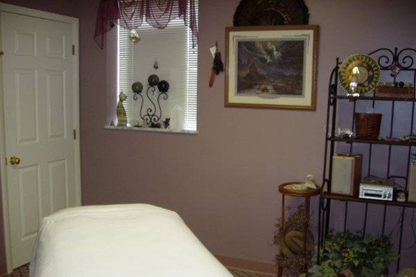 Massage room specially designed for  a relaxing atmosphere
