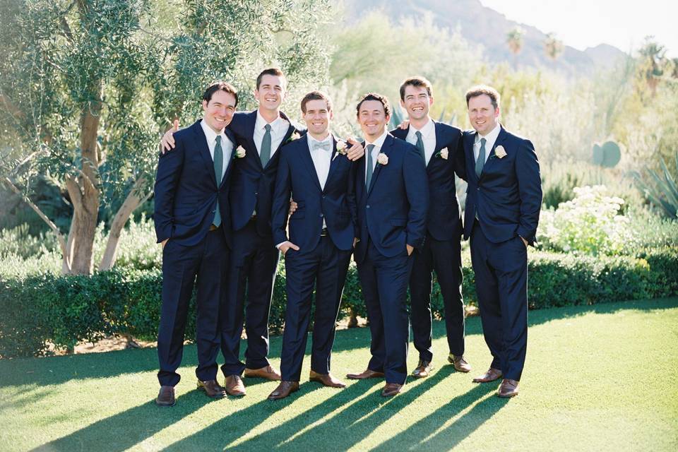 The groom with his groomsmen